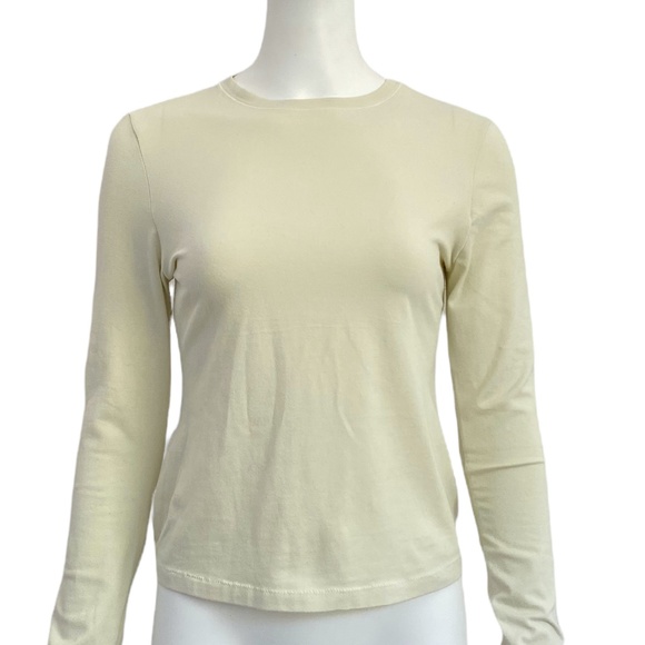 skims Tops - SKIMS Cotton Stretch Jersey Long Sleeve Fitted T-Shirt Size Large